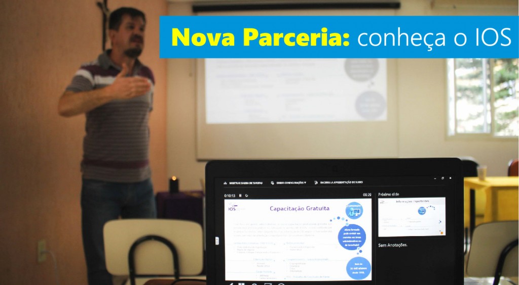 Novo parceiro, o Instituto da Oportunidade Social (IOS), visita nosso Colégio